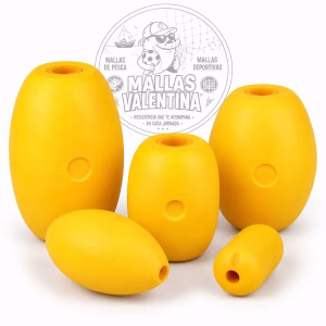Flotador Oval Amarillo para Redes de Pesca