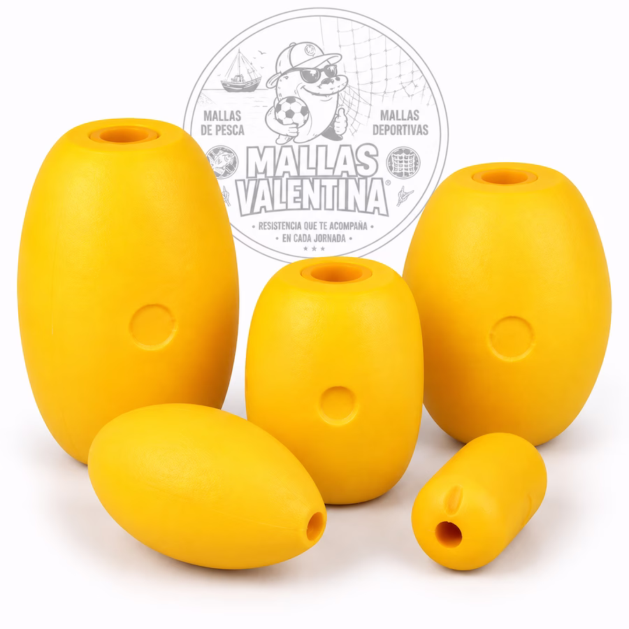 Flotador Oval Amarillo para Redes de Pesca